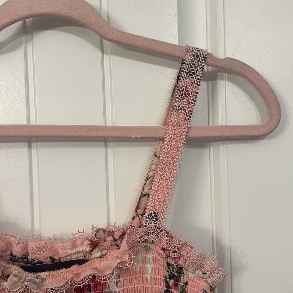 Nicholas Lilac Floral Shirred Crop Top Size 4 Small - Picture 4 of 12